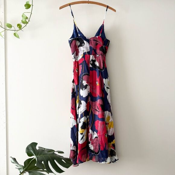 Lulus All About Love‎ Royal Blue Floral Print Midi Dress XS - Picture 3 of 4